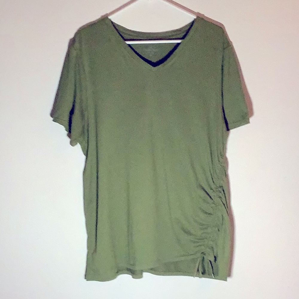 Cuddl Duds Flexwear V-Neck Tee with Side Tie